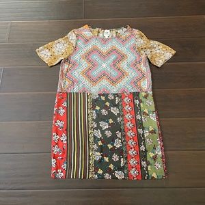 TINY by Anthropologie Women's Boho Floral Chiffon Mini Dress Sz Small